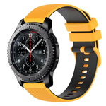 Dây đồng hồ silicone hai màu caro 22mm, dành cho Samsung Galaxy Watch3 45mm, dành cho Samsung Galaxy Watch 46mm, dành cho Samsung Gear S3 Classic, dành cho Samsung Gear S3 Frontier