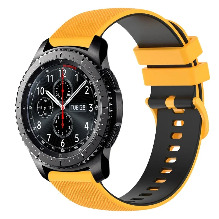 Dây đồng hồ silicone hai màu caro 22mm, dành cho Samsung Galaxy Watch3 45mm, dành cho Samsung Galaxy Watch 46mm, dành cho Samsung Gear S3 Classic, dành cho Samsung Gear S3 Frontier