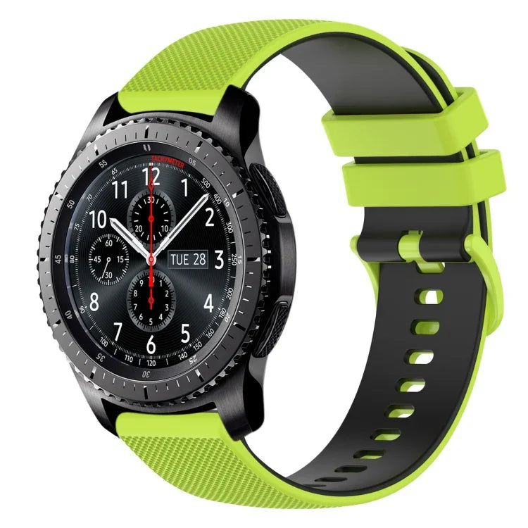 Dây đồng hồ silicone hai màu caro 22mm, dành cho Samsung Galaxy Watch3 45mm, dành cho Samsung Galaxy Watch 46mm, dành cho Samsung Gear S3 Classic, dành cho Samsung Gear S3 Frontier