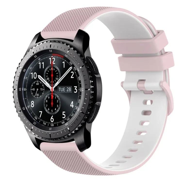 Dây đồng hồ silicone hai màu caro 22mm, dành cho Samsung Galaxy Watch3 45mm, dành cho Samsung Galaxy Watch 46mm, dành cho Samsung Gear S3 Classic, dành cho Samsung Gear S3 Frontier