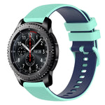 Dây đồng hồ silicone hai màu caro 22mm, dành cho Samsung Galaxy Watch3 45mm, dành cho Samsung Galaxy Watch 46mm, dành cho Samsung Gear S3 Classic, dành cho Samsung Gear S3 Frontier