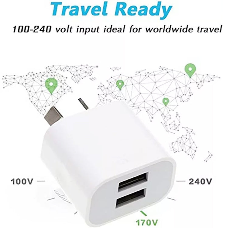 Bộ sạc USB mini hai cổng với cáp dữ liệu USB sang 8 Pin, phích cắm AU, phích cắm AU + cáp 8 Pin