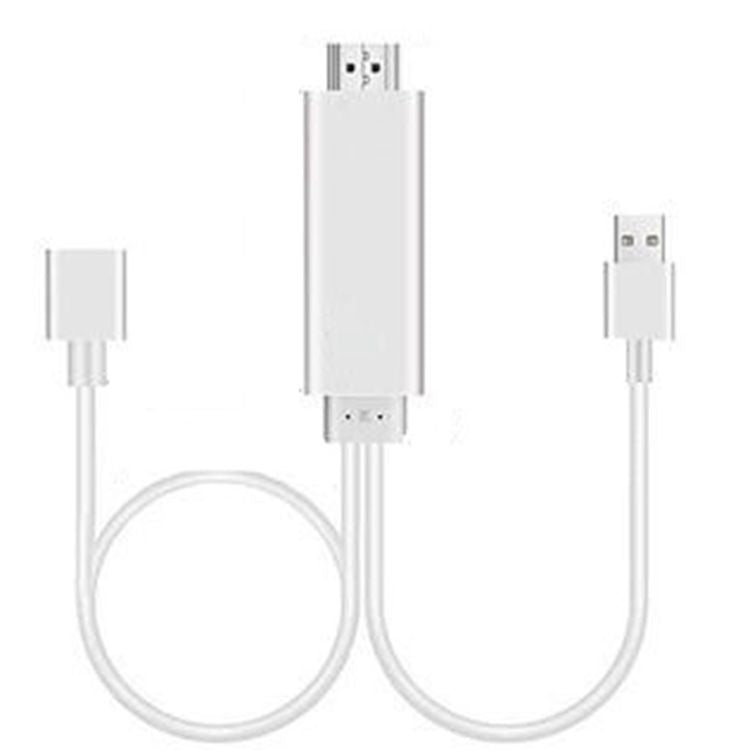 Cáp chuyển đổi USB sang HDMI 1080P, cáp USB đực + USB cái sang HDMI đực 1080P HDTV để chiếu màn hình điện thoại/máy tính bảng và chia sẻ phát trực tiếp