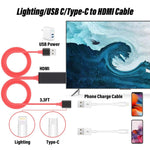 Cáp chuyển đổi USB sang HDMI 1080P, cáp USB đực + USB cái sang HDMI đực 1080P HDTV để chiếu màn hình điện thoại/máy tính bảng và chia sẻ phát trực tiếp