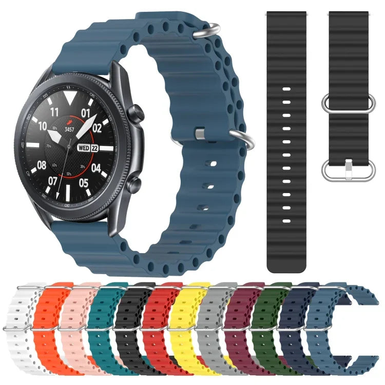 Dây đồng hồ silicone màu trơn kiểu đại dương 22mm, cho Samsung Galaxy Watch3 45mm, cho Samsung Galaxy Watch 46mm, cho Samsung Gear S3 Classic, cho Samsung Gear S3 Frontier