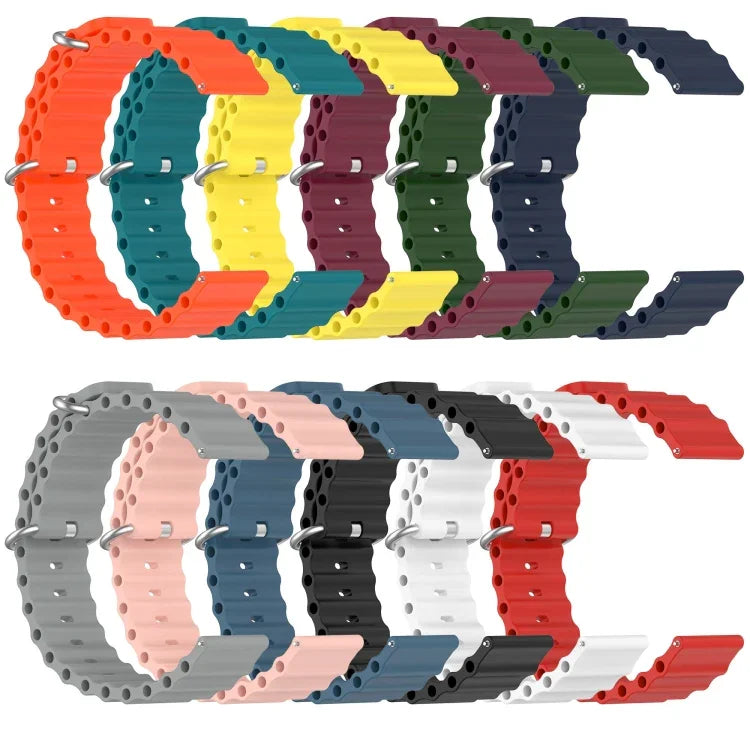 Dây đồng hồ silicone màu trơn kiểu đại dương 22mm, cho Samsung Galaxy Watch3 45mm, cho Samsung Galaxy Watch 46mm, cho Samsung Gear S3 Classic, cho Samsung Gear S3 Frontier