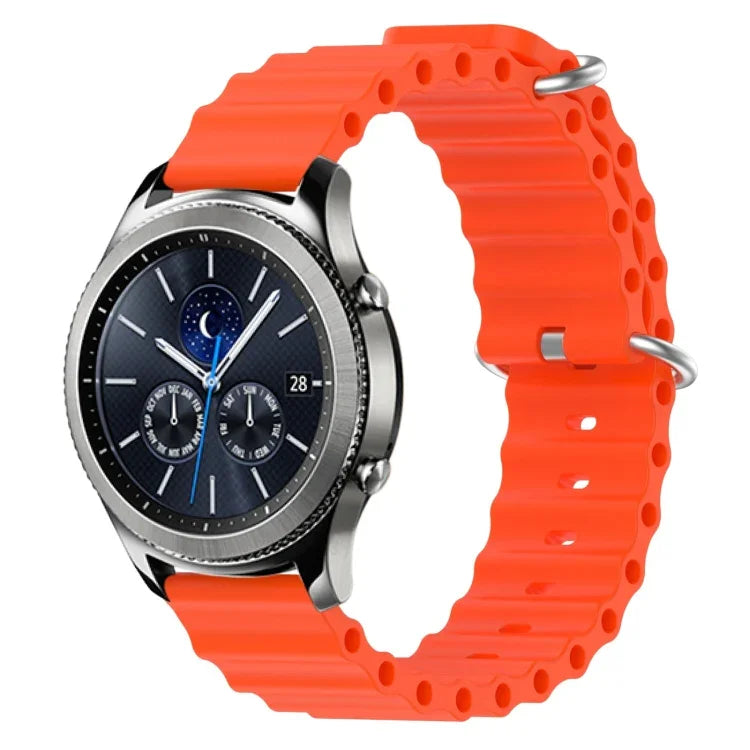 Dây đồng hồ silicone màu trơn kiểu đại dương 22mm, cho Samsung Galaxy Watch3 45mm, cho Samsung Galaxy Watch 46mm, cho Samsung Gear S3 Classic, cho Samsung Gear S3 Frontier