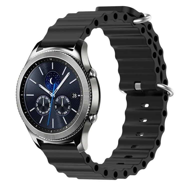 Dây đồng hồ silicone màu trơn kiểu đại dương 22mm, cho Samsung Galaxy Watch3 45mm, cho Samsung Galaxy Watch 46mm, cho Samsung Gear S3 Classic, cho Samsung Gear S3 Frontier