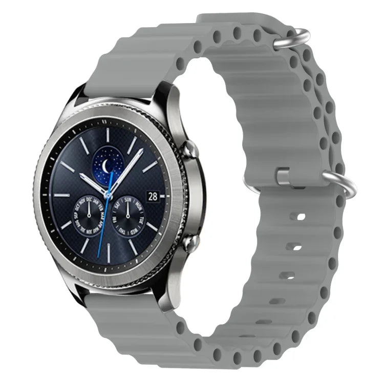 Dây đồng hồ silicone màu trơn kiểu đại dương 22mm, cho Samsung Galaxy Watch3 45mm, cho Samsung Galaxy Watch 46mm, cho Samsung Gear S3 Classic, cho Samsung Gear S3 Frontier