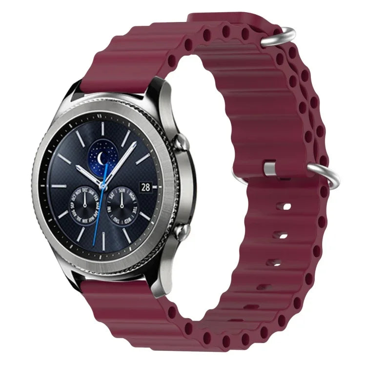Dây đồng hồ silicone màu trơn kiểu đại dương 22mm, cho Samsung Galaxy Watch3 45mm, cho Samsung Galaxy Watch 46mm, cho Samsung Gear S3 Classic, cho Samsung Gear S3 Frontier