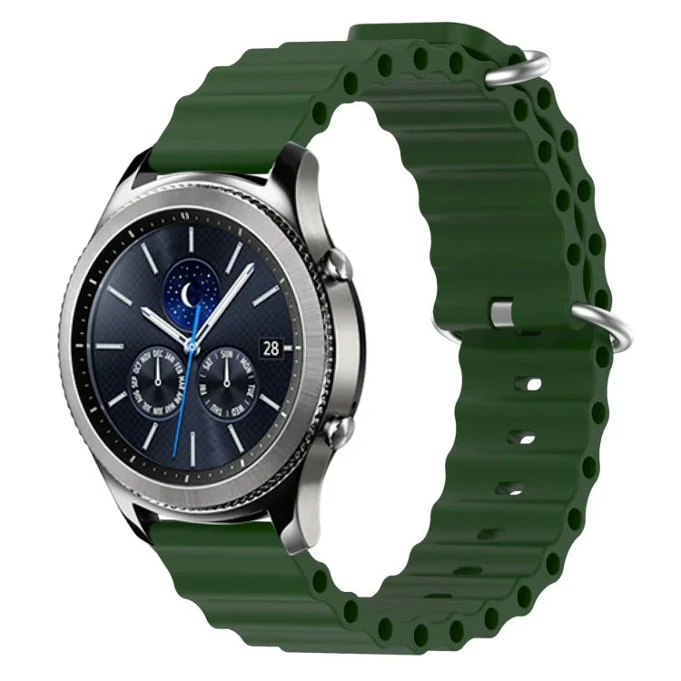Dây đồng hồ silicone màu trơn kiểu đại dương 22mm, cho Samsung Galaxy Watch3 45mm, cho Samsung Galaxy Watch 46mm, cho Samsung Gear S3 Classic, cho Samsung Gear S3 Frontier