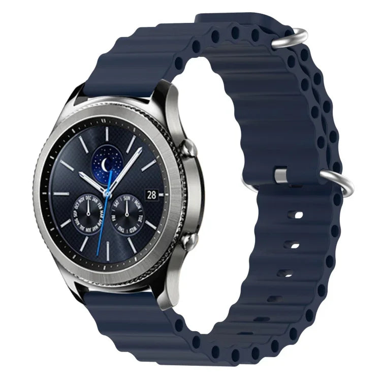 Dây đồng hồ silicone màu trơn kiểu đại dương 22mm, cho Samsung Galaxy Watch3 45mm, cho Samsung Galaxy Watch 46mm, cho Samsung Gear S3 Classic, cho Samsung Gear S3 Frontier