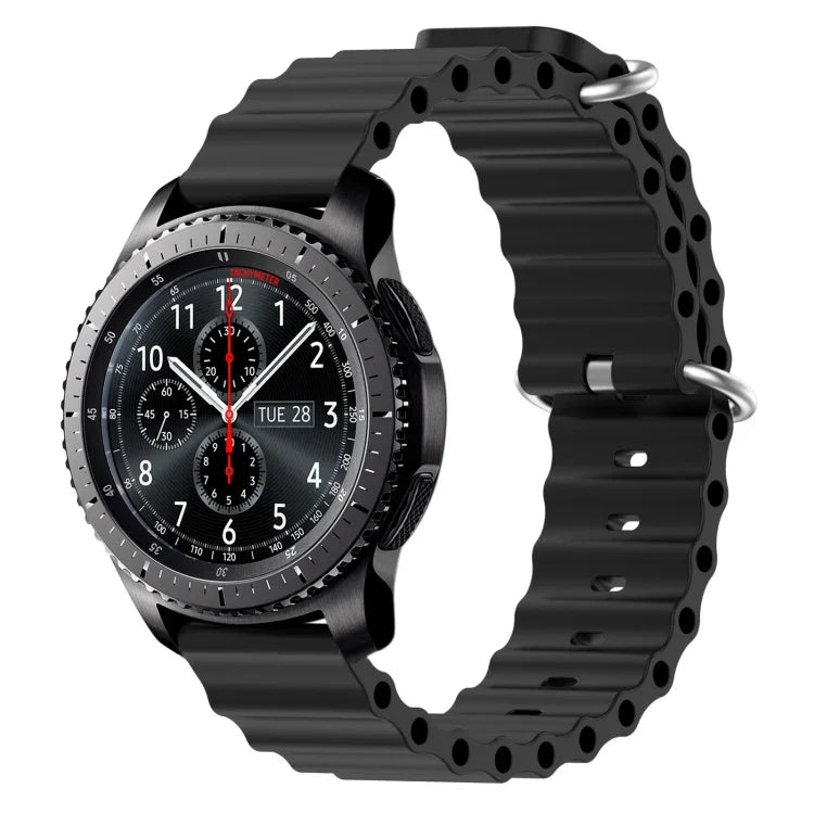 Dây đồng hồ silicone màu trơn kiểu đại dương 22mm, cho Samsung Galaxy Watch3 45mm, cho Samsung Galaxy Watch 46mm, cho Samsung Gear S3 Classic, cho Samsung Gear S3 Frontier