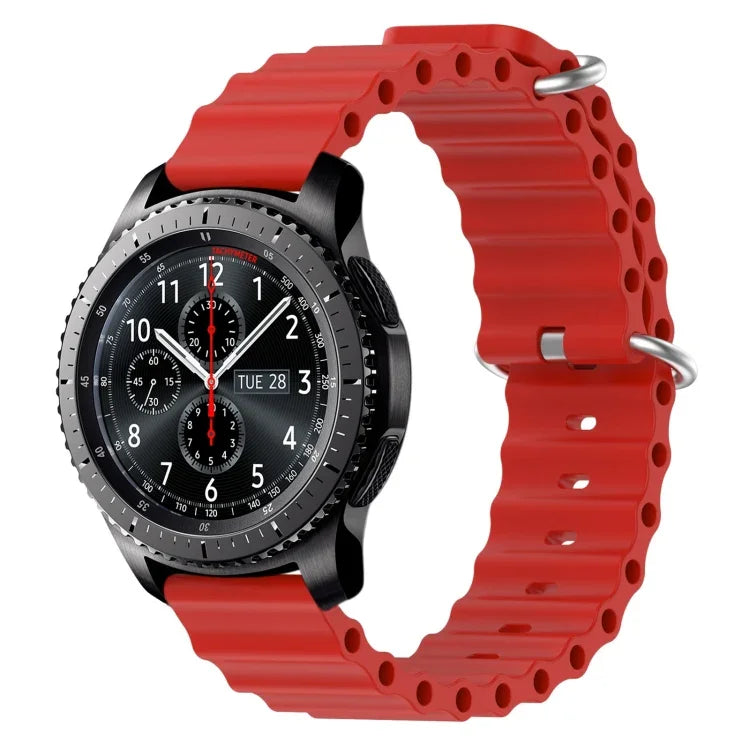 Dây đồng hồ silicone màu trơn kiểu đại dương 22mm, cho Samsung Galaxy Watch3 45mm, cho Samsung Galaxy Watch 46mm, cho Samsung Gear S3 Classic, cho Samsung Gear S3 Frontier