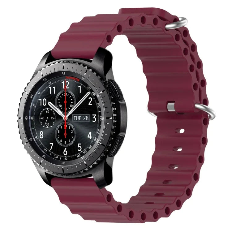 Dây đồng hồ silicone màu trơn kiểu đại dương 22mm, cho Samsung Galaxy Watch3 45mm, cho Samsung Galaxy Watch 46mm, cho Samsung Gear S3 Classic, cho Samsung Gear S3 Frontier