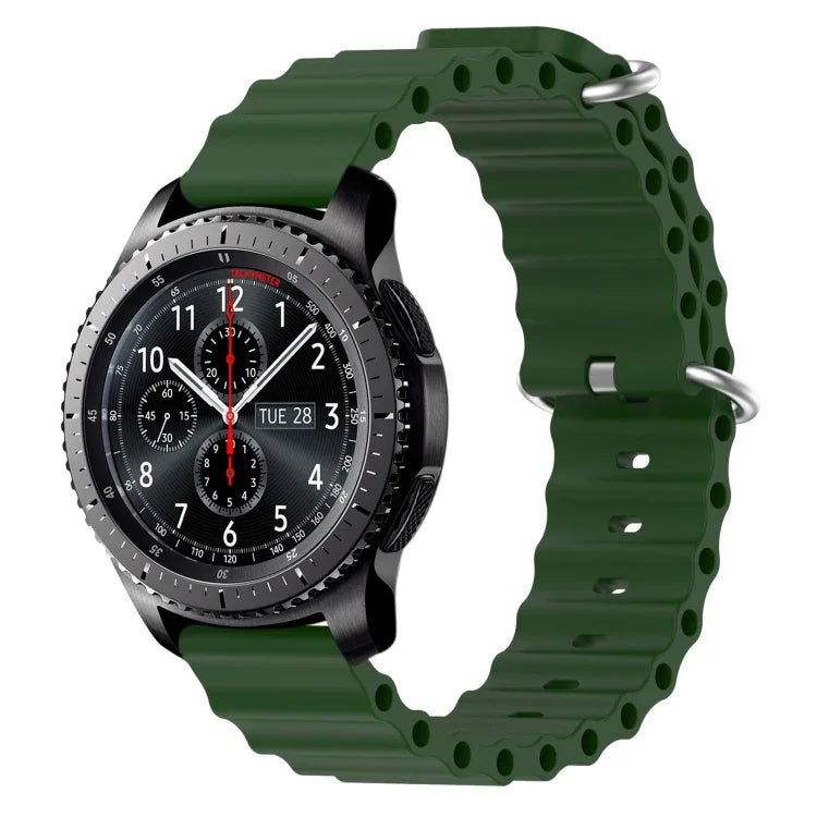 Dây đồng hồ silicone màu trơn kiểu đại dương 22mm, cho Samsung Galaxy Watch3 45mm, cho Samsung Galaxy Watch 46mm, cho Samsung Gear S3 Classic, cho Samsung Gear S3 Frontier
