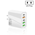 Sạc đa cổng 65W Dual PD Type-C + 3 x USB cho điện thoại và máy tính bảng, phích cắm US, phích cắm US