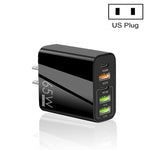Sạc đa cổng 65W Dual PD Type-C + 3 x USB cho điện thoại và máy tính bảng, phích cắm US, phích cắm US