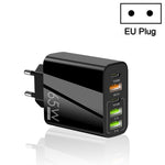 Sạc đa cổng 65W Dual PD Type-C + 3 x USB cho điện thoại và máy tính bảng, phích cắm EU, phích cắm EU