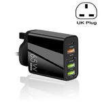 Sạc đa cổng 65W Dual PD Type-C + 3 x USB cho điện thoại và máy tính bảng, phích cắm UK, phích cắm UK