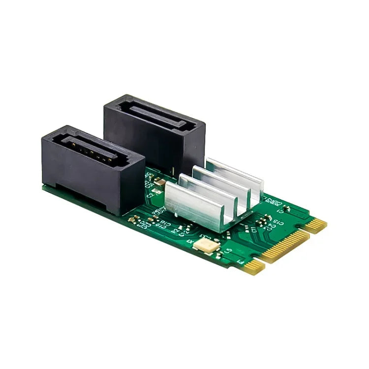 ST551 Bộ chuyển đổi PCIe B+M key 6Gbps sang 2 cổng SATA 3.0 M.2 sang SATA kép, ST551