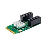 ST551 Bộ chuyển đổi PCIe B+M key 6Gbps sang 2 cổng SATA 3.0 M.2 sang SATA kép, ST551