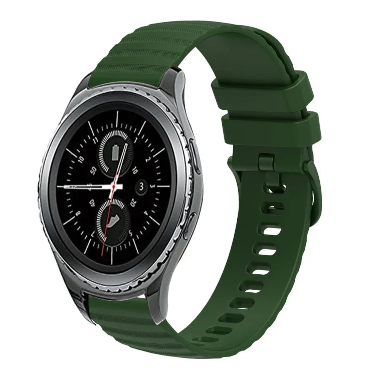 Dây đồng hồ silicone màu đặc chấm sóng 20mm, dành cho Samsung Galaxy Gear S2 Classic