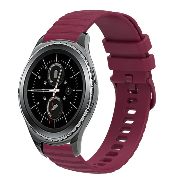 Dây đồng hồ silicone màu đặc chấm sóng 20mm, dành cho Samsung Galaxy Gear S2 Classic