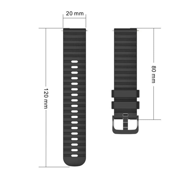 Dây đồng hồ silicone màu đặc chấm sóng 20mm, dành cho Samsung Galaxy Gear S2 Classic