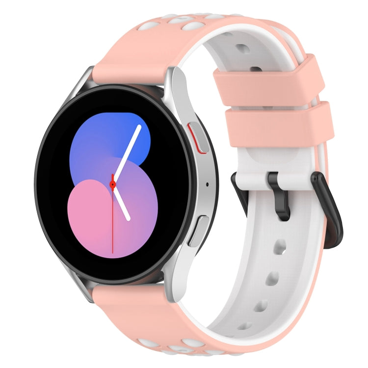 Dây đồng hồ silicone hai màu có lỗ 20mm, dành cho Samsung Galaxy Watch5 44mm, Samsung Galaxy Watch5 40mm, Samsung Galaxy Watch5 Pro 45mm, Samsung Galaxy Watch4 44mm