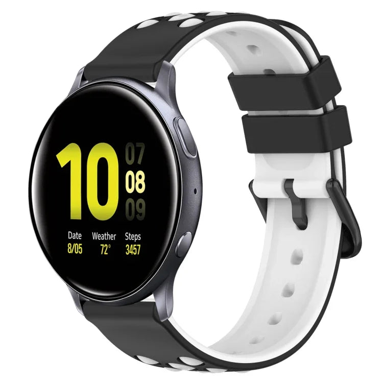 Dây đồng hồ silicone hai màu có lỗ thoáng 20mm, Dành cho Samsung Galaxy Watch Active2 44mm, Dành cho Samsung Galaxy Watch 42mm