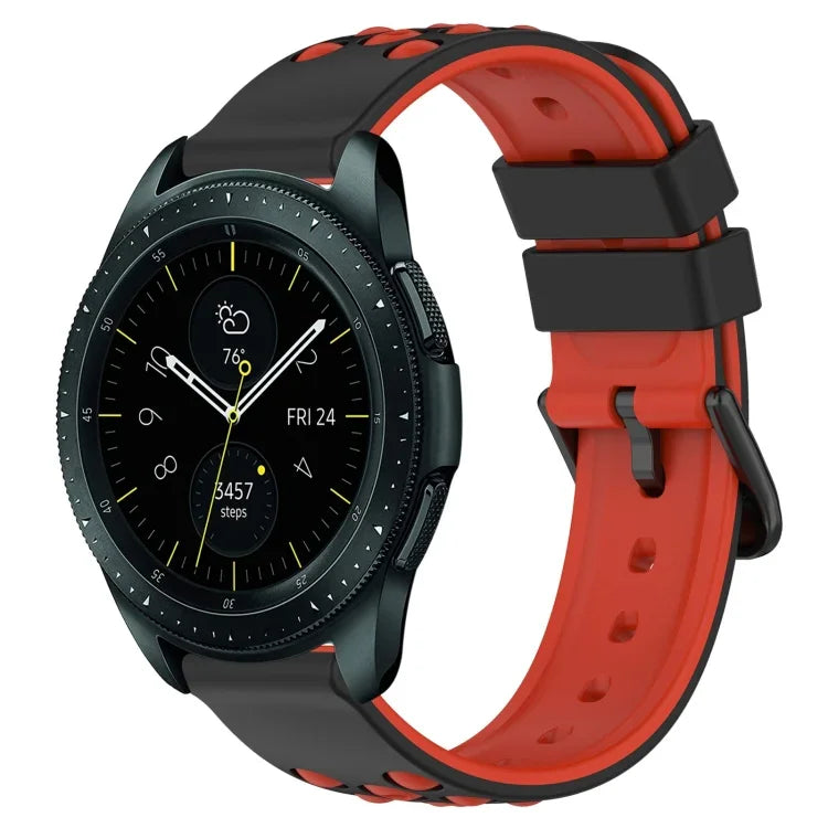 Dây đồng hồ silicone hai màu có lỗ thoáng 20mm, Dành cho Samsung Galaxy Watch Active2 44mm, Dành cho Samsung Galaxy Watch 42mm