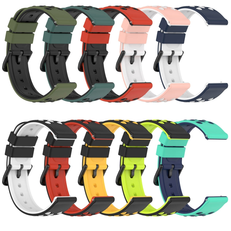 22mm Two-Color Porous Silicone Watch Band, For Amazfit 3, For Amazfit GTR 47mm