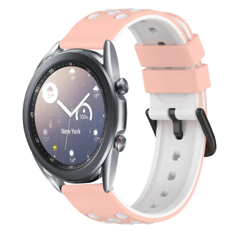 Dây đồng hồ silicone hai màu có lỗ thoáng 22mm, Dành cho Samsung Galaxy Watch3 45mm, Dành cho Samsung Galaxy Watch 46mm, Dành cho Samsung Gear S3 Classic, Dành cho Samsung Gear S3 Frontier