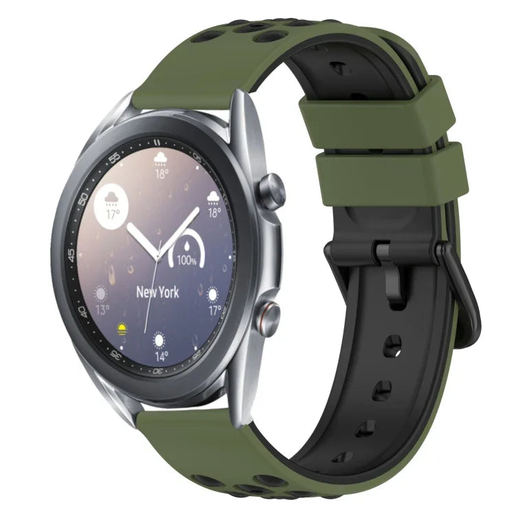 Dây đồng hồ silicone hai màu có lỗ thoáng 22mm, Dành cho Samsung Galaxy Watch3 45mm, Dành cho Samsung Galaxy Watch 46mm, Dành cho Samsung Gear S3 Classic, Dành cho Samsung Gear S3 Frontier