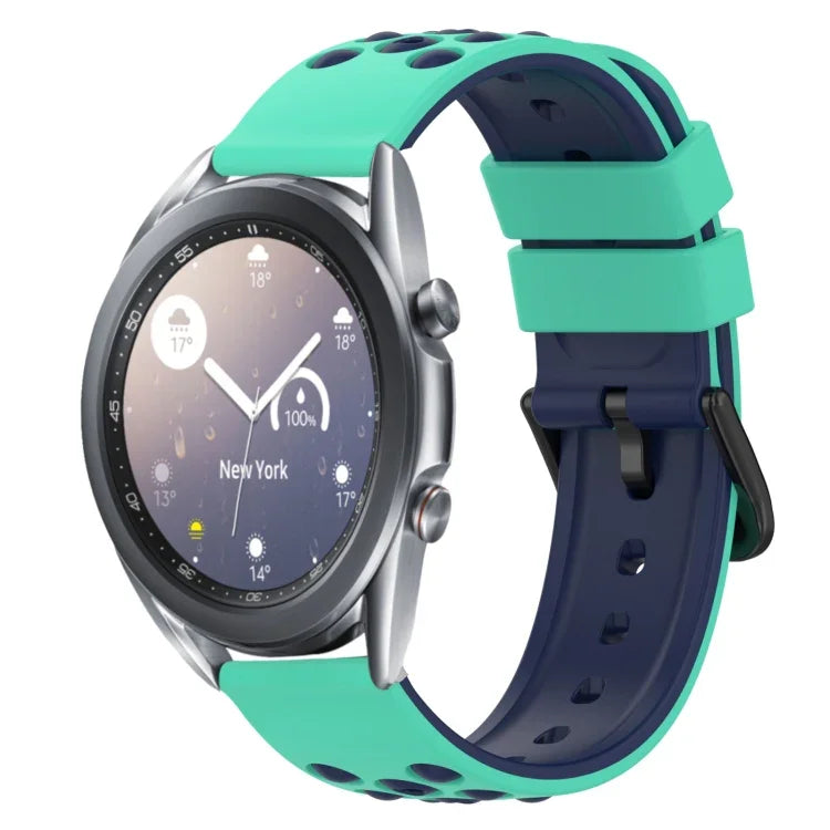Dây đồng hồ silicone hai màu có lỗ thoáng 22mm, Dành cho Samsung Galaxy Watch3 45mm, Dành cho Samsung Galaxy Watch 46mm, Dành cho Samsung Gear S3 Classic, Dành cho Samsung Gear S3 Frontier