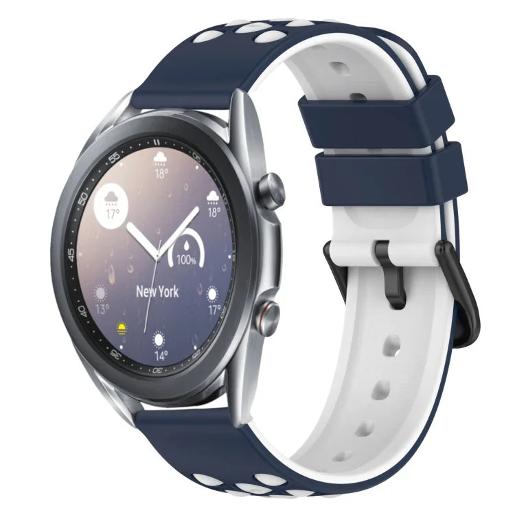 Dây đồng hồ silicone hai màu có lỗ thoáng 22mm, Dành cho Samsung Galaxy Watch3 45mm, Dành cho Samsung Galaxy Watch 46mm, Dành cho Samsung Gear S3 Classic, Dành cho Samsung Gear S3 Frontier