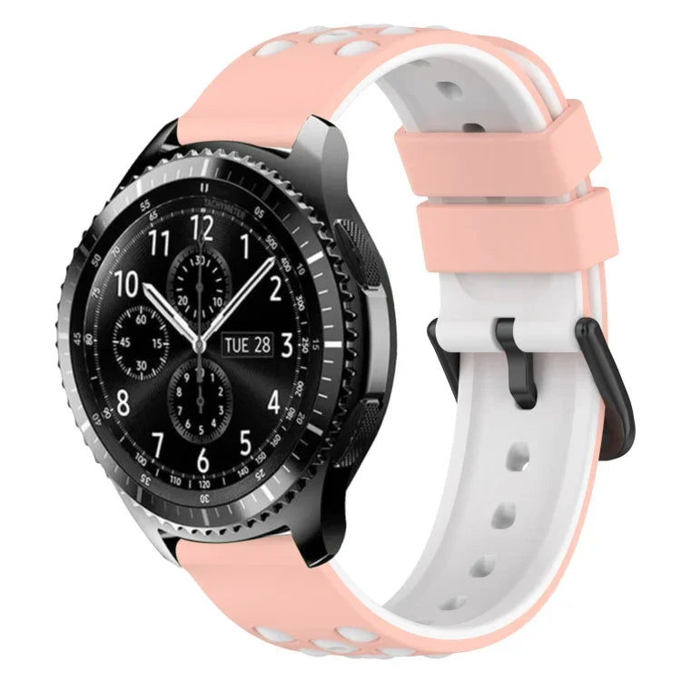 Dây đồng hồ silicone hai màu có lỗ thoáng 22mm, Dành cho Samsung Galaxy Watch3 45mm, Dành cho Samsung Galaxy Watch 46mm, Dành cho Samsung Gear S3 Classic, Dành cho Samsung Gear S3 Frontier