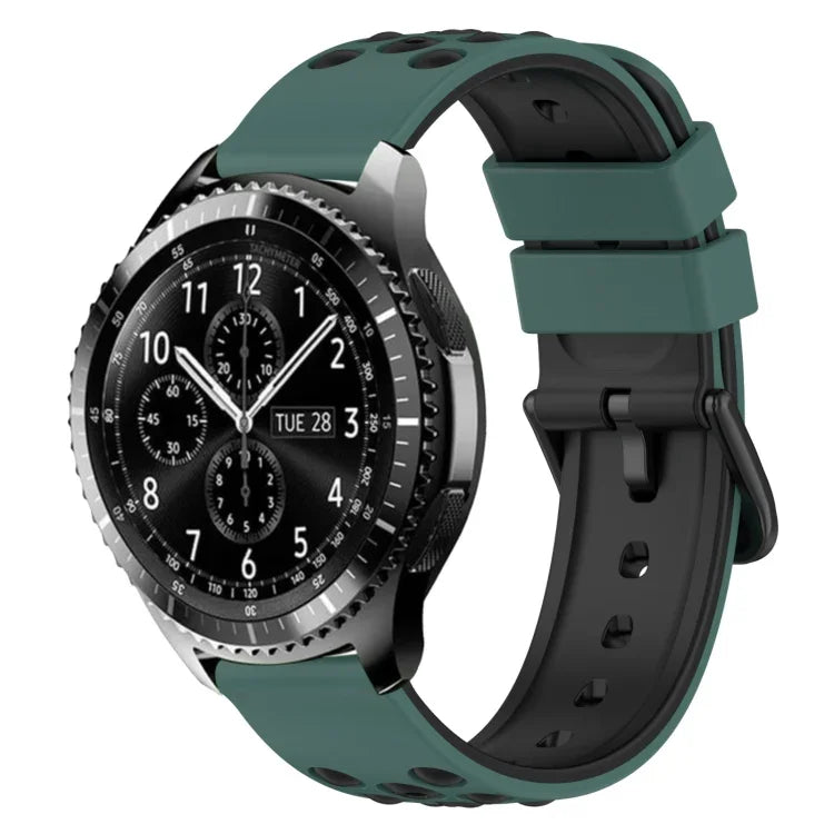 Dây đồng hồ silicone hai màu có lỗ thoáng 22mm, Dành cho Samsung Galaxy Watch3 45mm, Dành cho Samsung Galaxy Watch 46mm, Dành cho Samsung Gear S3 Classic, Dành cho Samsung Gear S3 Frontier