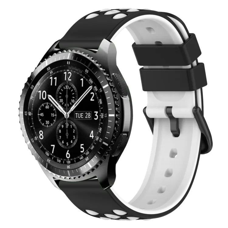 Dây đồng hồ silicone hai màu có lỗ thoáng 22mm, Dành cho Samsung Galaxy Watch3 45mm, Dành cho Samsung Galaxy Watch 46mm, Dành cho Samsung Gear S3 Classic, Dành cho Samsung Gear S3 Frontier