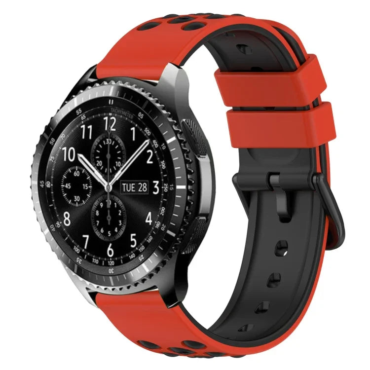 Dây đồng hồ silicone hai màu có lỗ thoáng 22mm, Dành cho Samsung Galaxy Watch3 45mm, Dành cho Samsung Galaxy Watch 46mm, Dành cho Samsung Gear S3 Classic, Dành cho Samsung Gear S3 Frontier