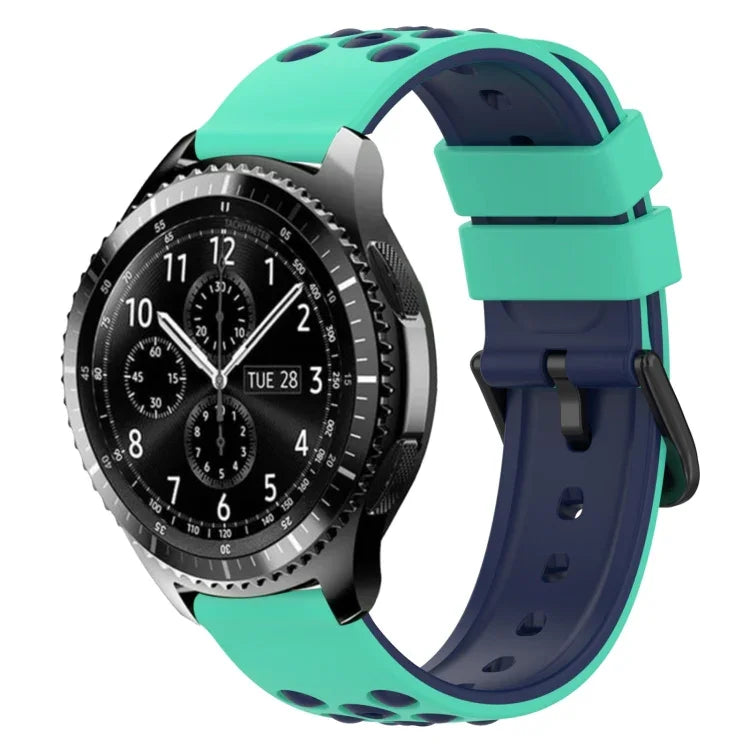 Dây đồng hồ silicone hai màu có lỗ thoáng 22mm, Dành cho Samsung Galaxy Watch3 45mm, Dành cho Samsung Galaxy Watch 46mm, Dành cho Samsung Gear S3 Classic, Dành cho Samsung Gear S3 Frontier