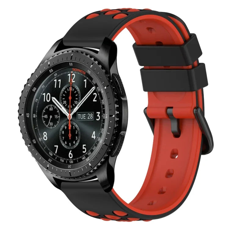 Dây đồng hồ silicone hai màu có lỗ thoáng 22mm, Dành cho Samsung Galaxy Watch3 45mm, Dành cho Samsung Galaxy Watch 46mm, Dành cho Samsung Gear S3 Classic, Dành cho Samsung Gear S3 Frontier
