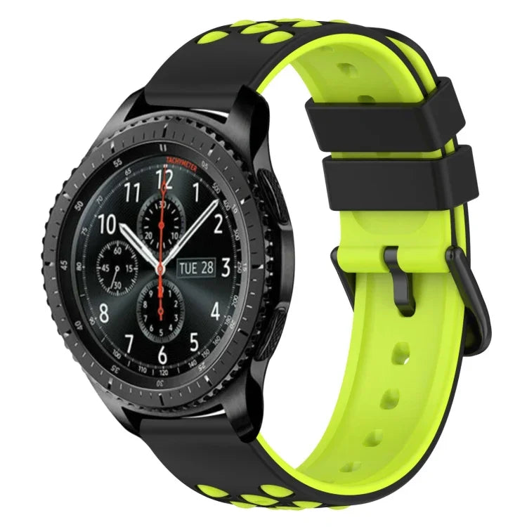Dây đồng hồ silicone hai màu có lỗ thoáng 22mm, Dành cho Samsung Galaxy Watch3 45mm, Dành cho Samsung Galaxy Watch 46mm, Dành cho Samsung Gear S3 Classic, Dành cho Samsung Gear S3 Frontier