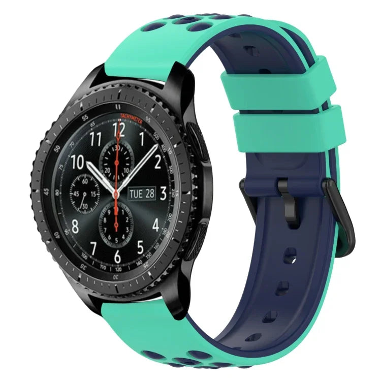 Dây đồng hồ silicone hai màu có lỗ thoáng 22mm, Dành cho Samsung Galaxy Watch3 45mm, Dành cho Samsung Galaxy Watch 46mm, Dành cho Samsung Gear S3 Classic, Dành cho Samsung Gear S3 Frontier