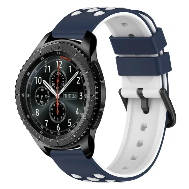 Dây đồng hồ silicone hai màu có lỗ thoáng 22mm, Dành cho Samsung Galaxy Watch3 45mm, Dành cho Samsung Galaxy Watch 46mm, Dành cho Samsung Gear S3 Classic, Dành cho Samsung Gear S3 Frontier