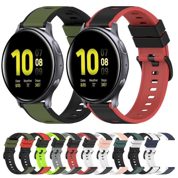 Dây đồng hồ silicone hai màu 22mm, dành cho Samsung Galaxy Watch Active2 44mm, dành cho Samsung Galaxy Watch 42mm
