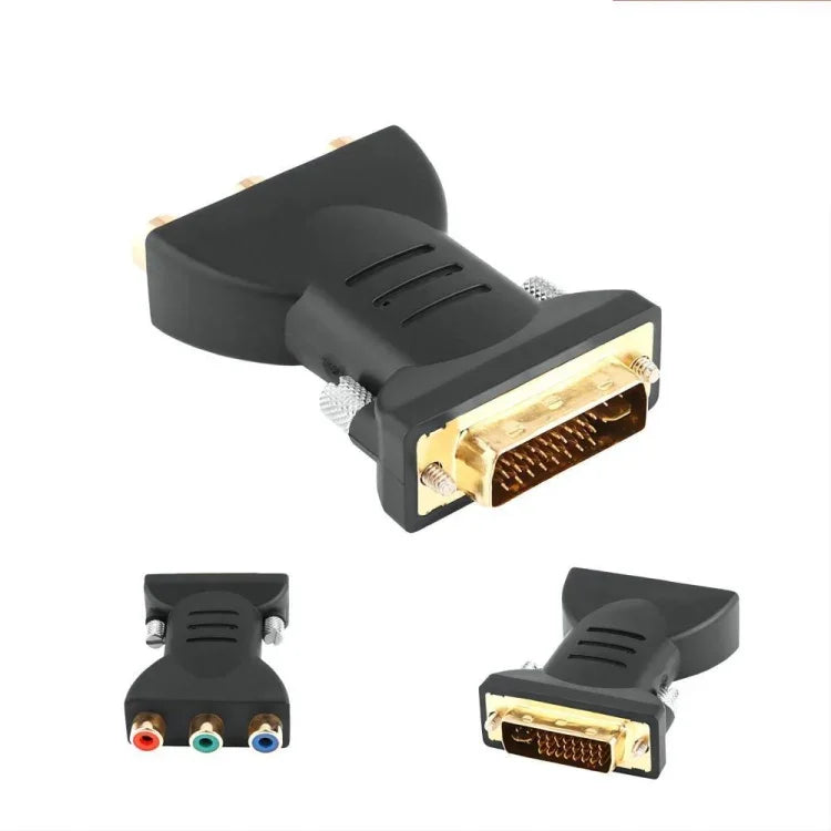 Bộ Chuyển Đổi Video Âm Thanh AV Thành Phần Mạ Vàng DVI-I 24+5 Đầu Đực sang 3 RCA Mạ Vàng