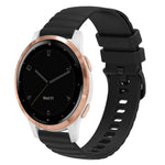 18mm Wavy Dotted Solid-Color Silicone Watch Band, For Garmin Vivoactive 4S