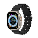 Dây đồng hồ silicone đầu kim loại Ocean, Dành cho Apple Watch Ultra 49mm / Series 8&7 45mm, Dành cho Apple Watch Series 8&7 41mm / SE 2&6&SE&5&4 40mm / 3&2&1 38mm